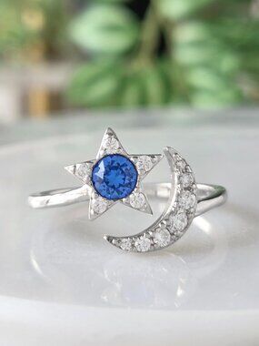 Blue Star Cluster Ring with Swarovski Crystals, Charmed Aroma 2021